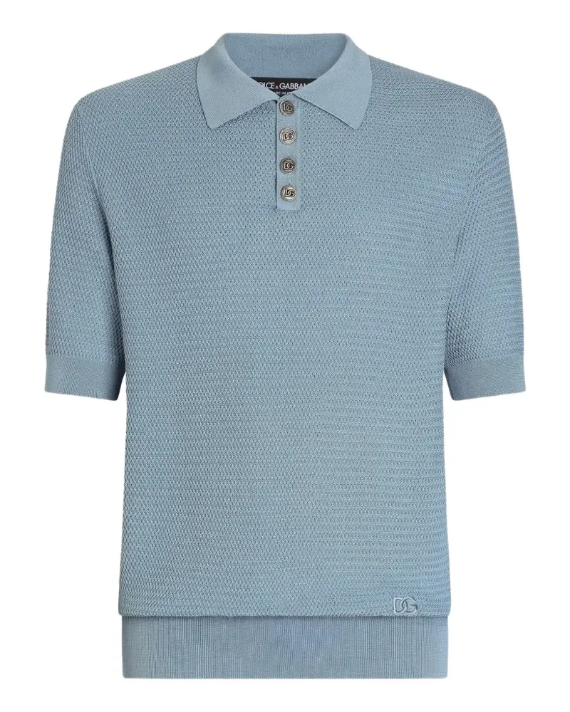Dolce & Gabbana Poloshirt aus Seide - Blau Blau