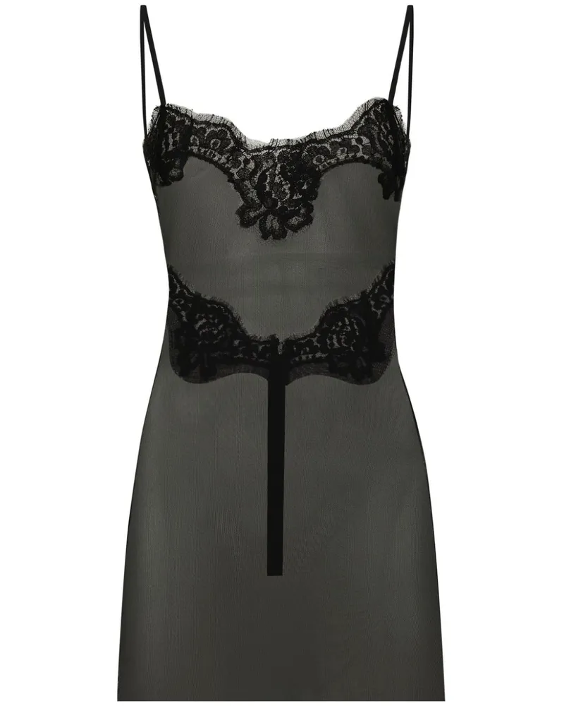 Dolce & Gabbana Top mit Spitzenborte - Schwarz Schwarz