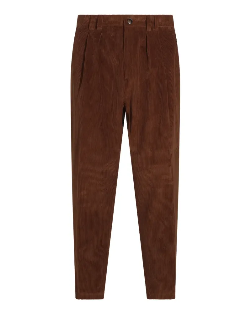 Canali Cordhose mit Falten - Braun Braun