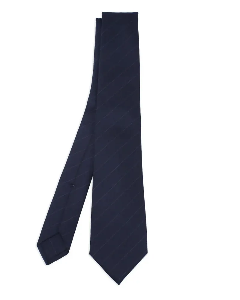 Kiton Gestreifte Krawatte - Blau Blau