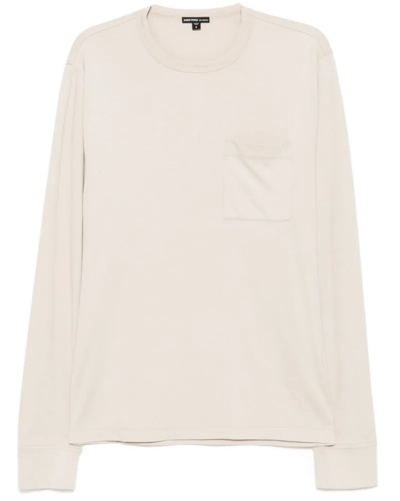 James Perse Langarmshirt mit Tasche - Nude Nude