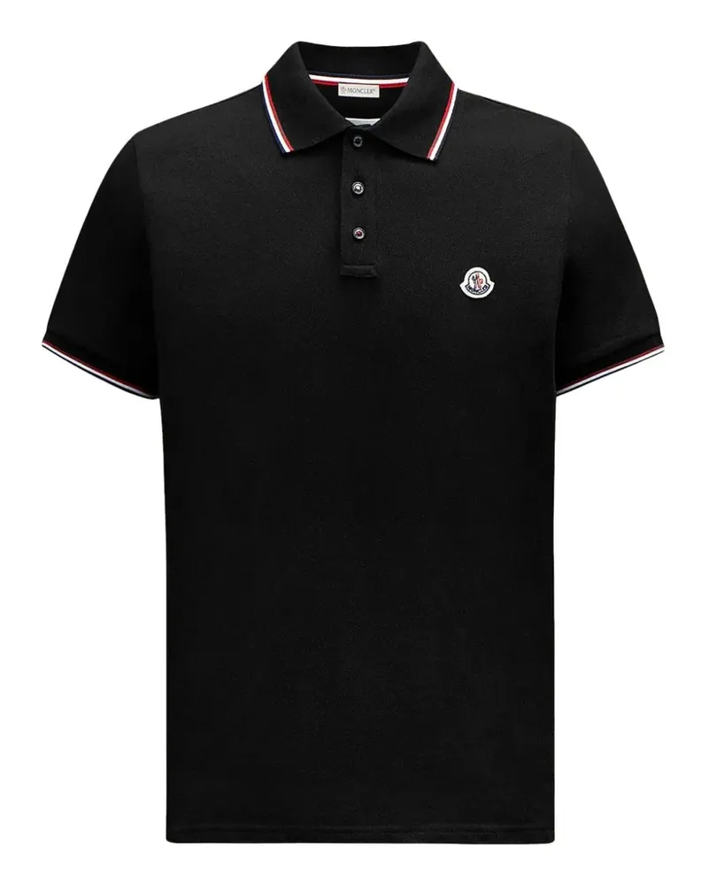 Moncler tipped short-sleeves polo - Schwarz Schwarz