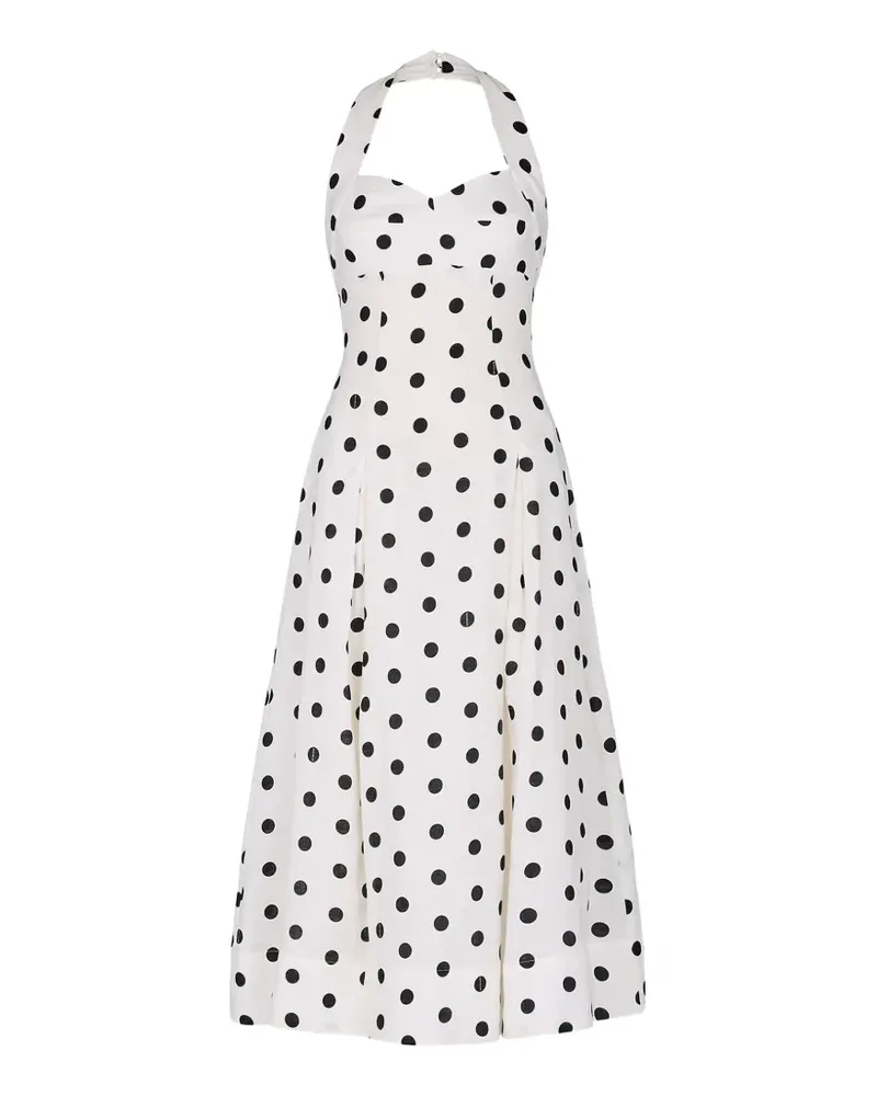 NICHOLAS Seraphina polka-dot midi dress - Weiß Weiß