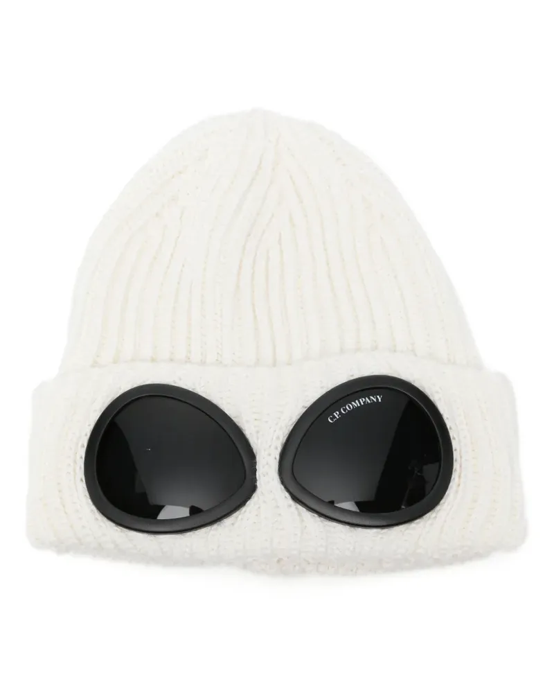 C.P. Company Gerippte Beanie mit Goggle-Detail - Nude Nude