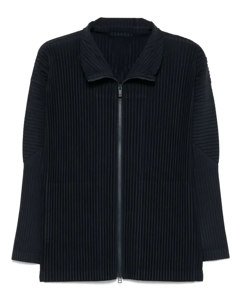 Issey Miyake Plissierte Hemdjacke - Blau Blau