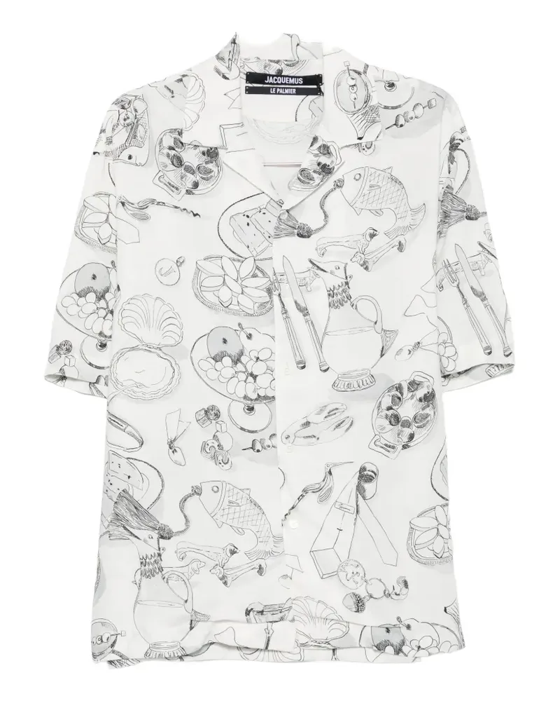 Jacquemus illustrative-print short-sleeve shirt - Weiß Weiß