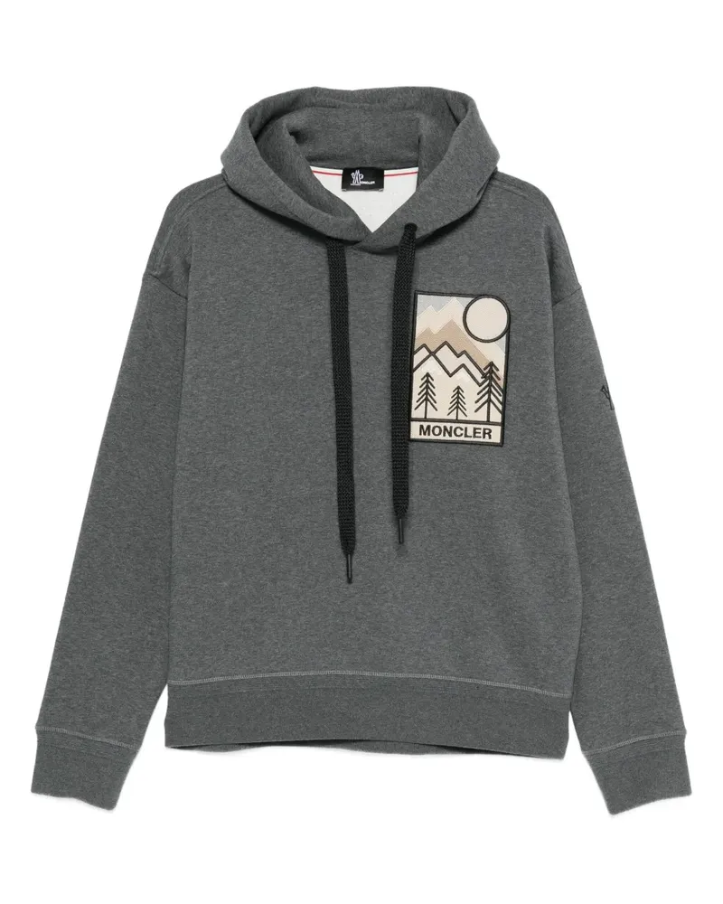 Moncler Hoodie mit Logo-Applikation - Grau Grau