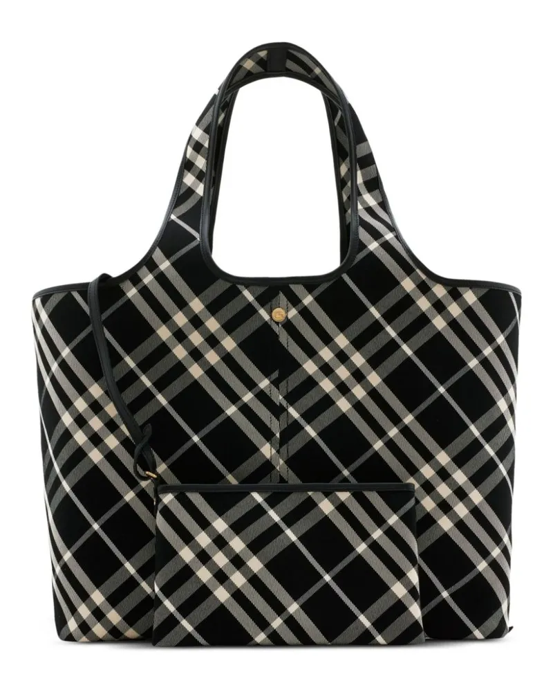 Burberry Mittelgroßer Shopper mit Vintage-Karo - Schwarz Schwarz