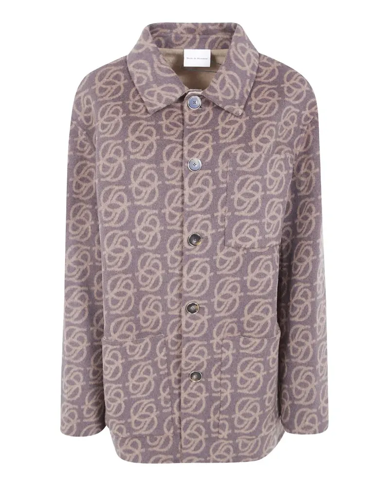 Drôle de Monsieur Jacke mit Monogramm-Print - Braun Braun
