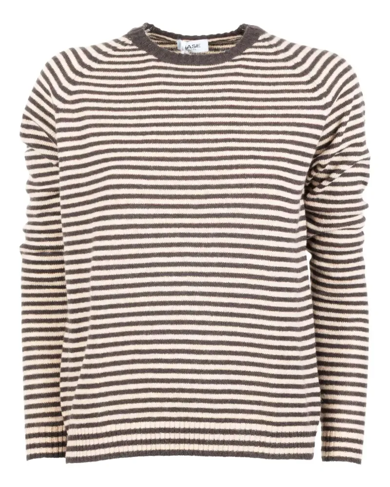 BASE Milano Gestreifter Pullover - Nude Nude