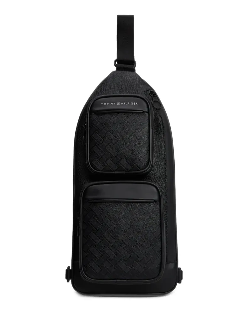 Tommy Hilfiger Strukturierte Sling Bag - Schwarz Schwarz