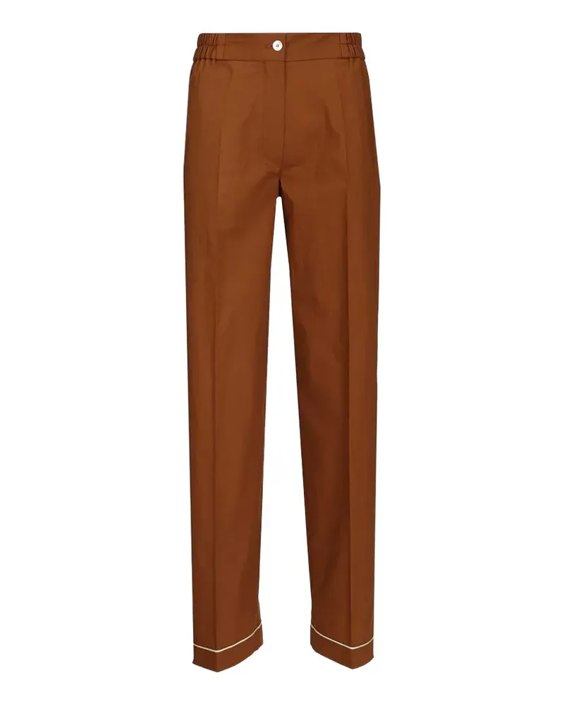 forte_forte poplin pajama trousers - Braun Braun