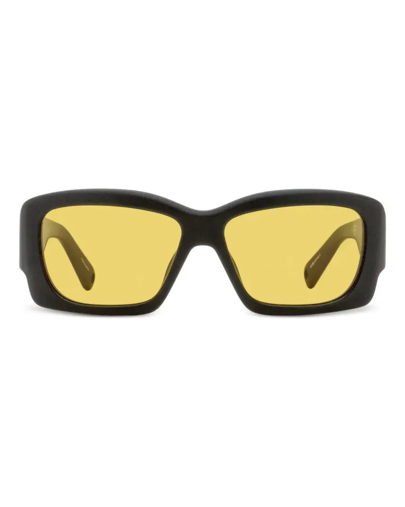 Jacquemus x Linda Farrow Croisiere Sonnenbrille in mattem Schwarz Schwarz