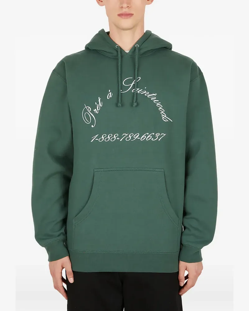 Saintwoods Hoodie mit Schriftzug-Stickerei - Grün Grün