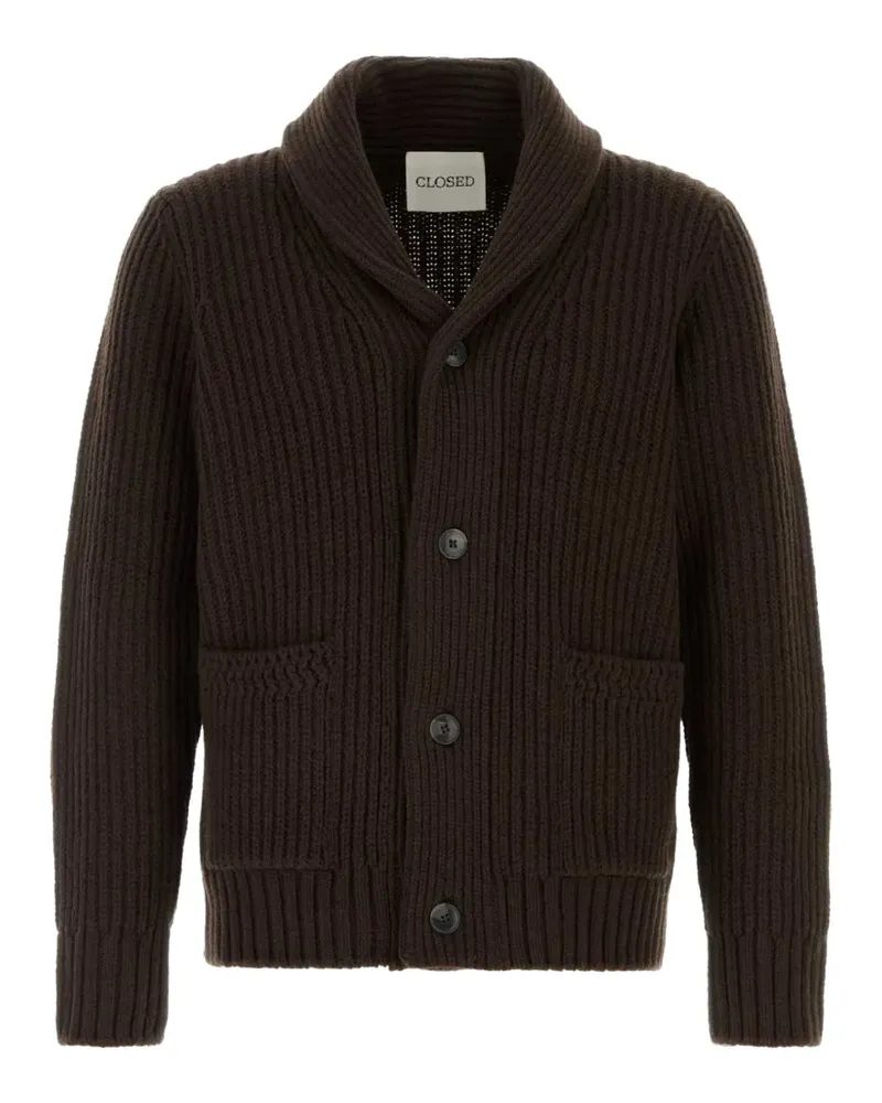 Closed ribbed shawl-collar cardigan - Braun Braun