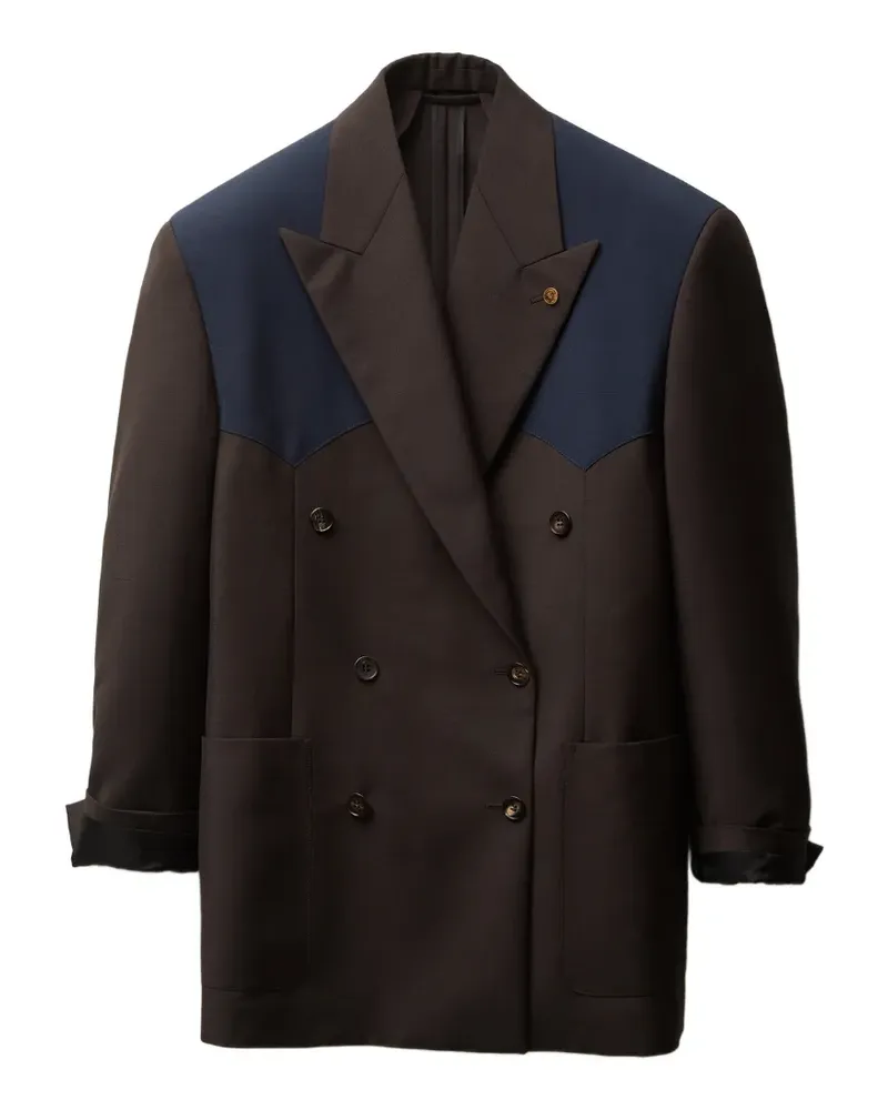 Versace Cabanjacke mit Kontrasteinsätzen - Braun Braun