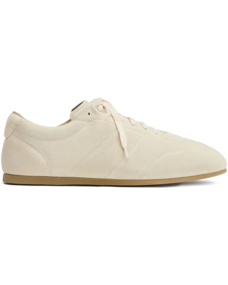 Christophe Lemaire Gesteppte Wildleder-Sneakers - Nude Nude