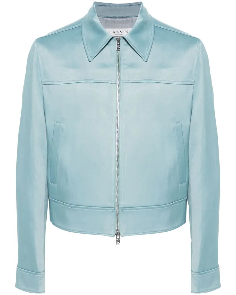 Lanvin Hemdjacke mit Blumenapplikation - Blau Blau
