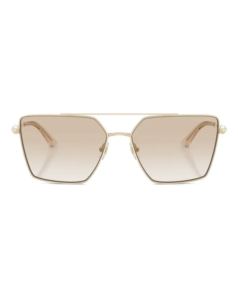 Jimmy Choo Sonnenbrille mit eckigem Gestell - Gold Gold