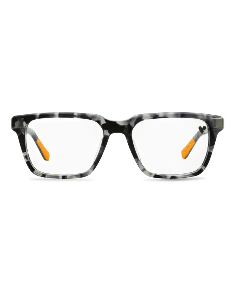 SHINOLA Rechteckige Flexon Brille mit Federscharnier - Schwarz Schwarz