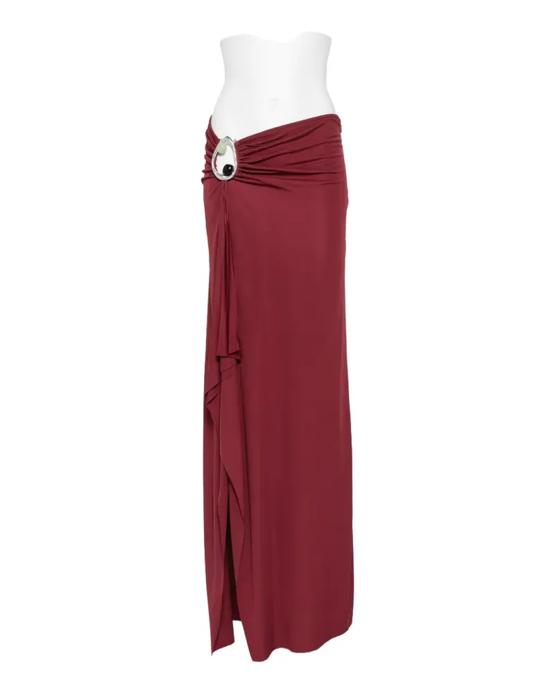 Christopher Esber Orica crystal-embellished ruched maxi skirt - Rot Rot