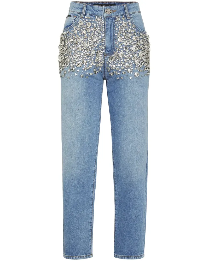 Philipp Plein Kristallverzierte Jeans - Blau Blau