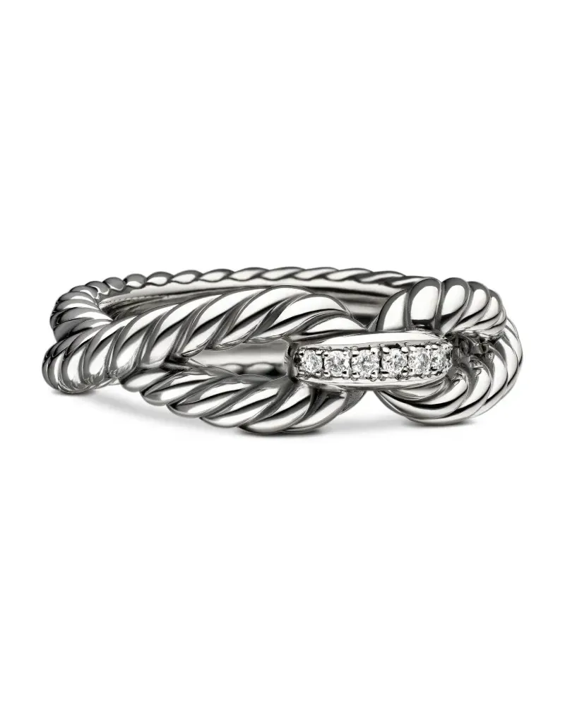 David Yurman Cable Loop Armspange mit Diamanten 7mm - Silber Silber