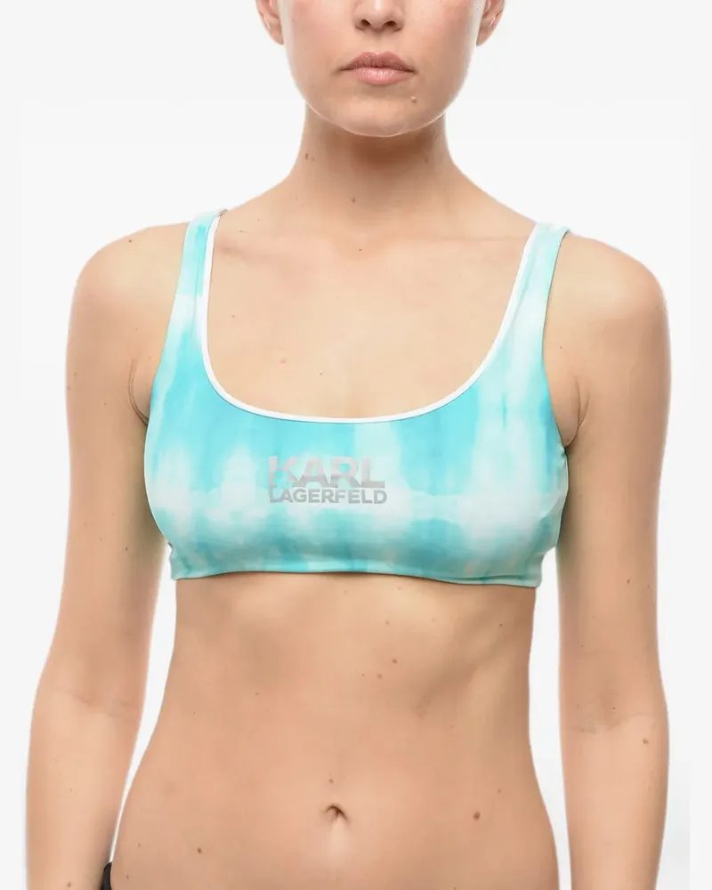 Karl Lagerfeld Batik-Bikinioberteil mit Cut-Out - Blau Blau