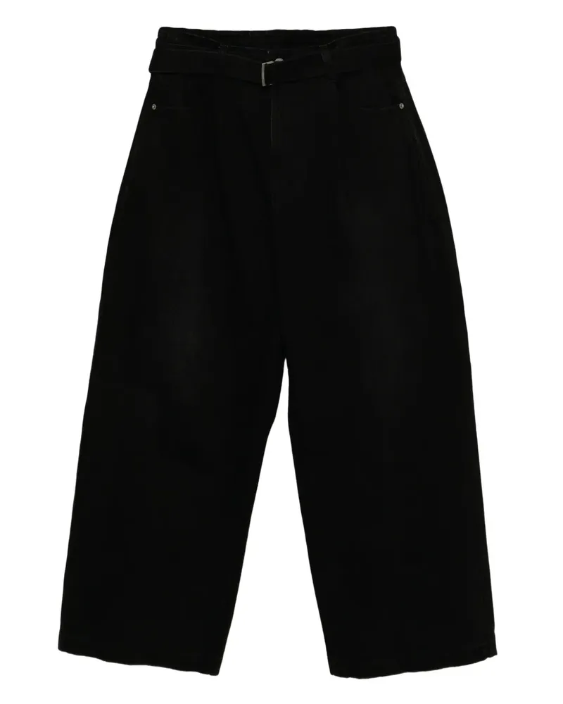 SONGZIO Weite Jeans mit Gürtel - Schwarz Schwarz