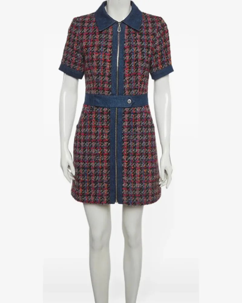 Sandro check midi dress - Schwarz Schwarz