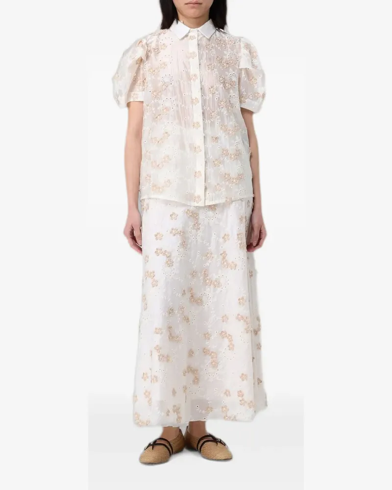 Hanita broderie-anglaise puff-sleeve shirt - Weiß Weiß