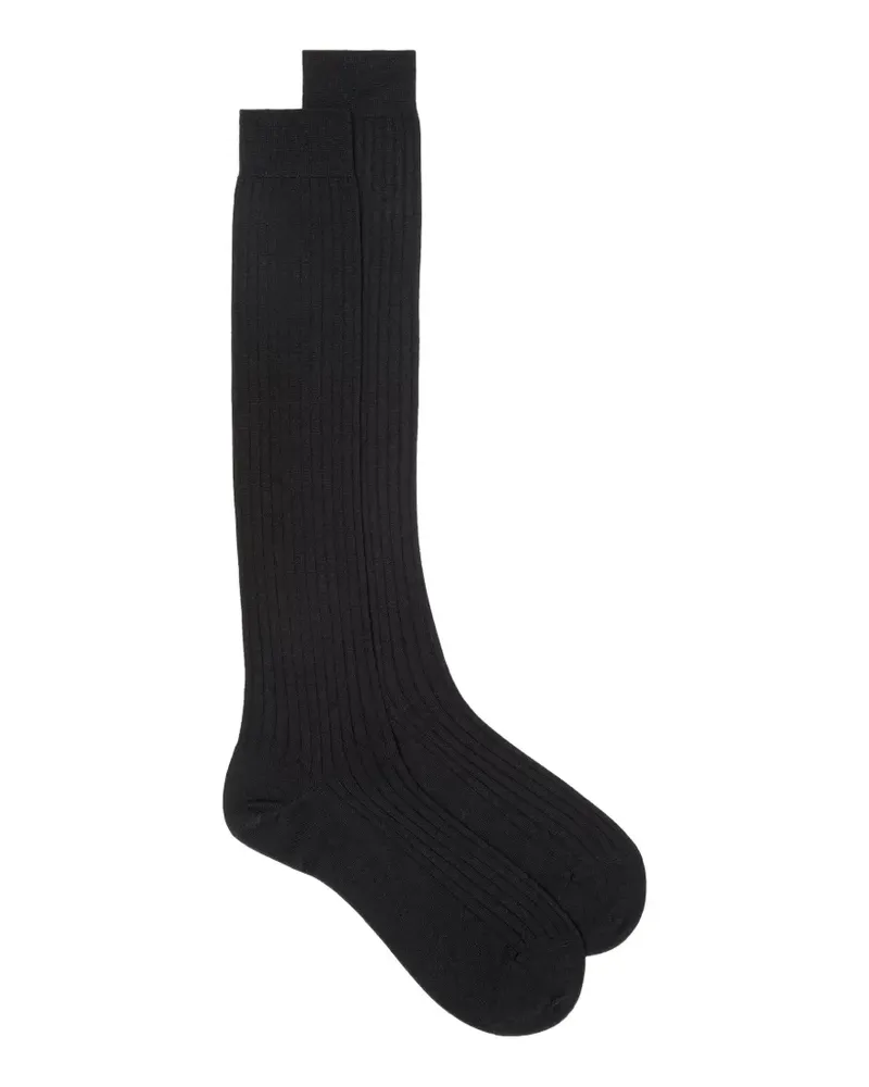 Loro Piana Sottile ribbed socks - Schwarz Schwarz