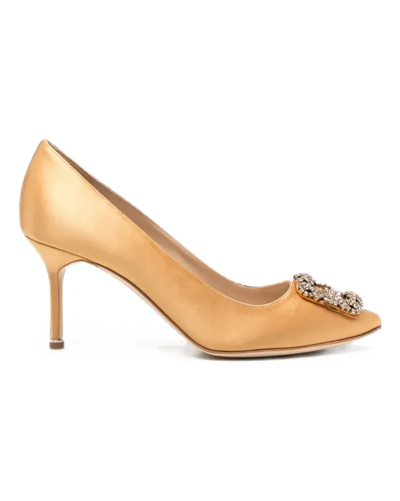 Manolo Blahnik Hangisi Pumps mit Kristallen - Gold Gold
