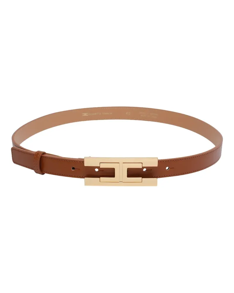 Elisabetta Franchi logo-buckle belt - Braun Braun