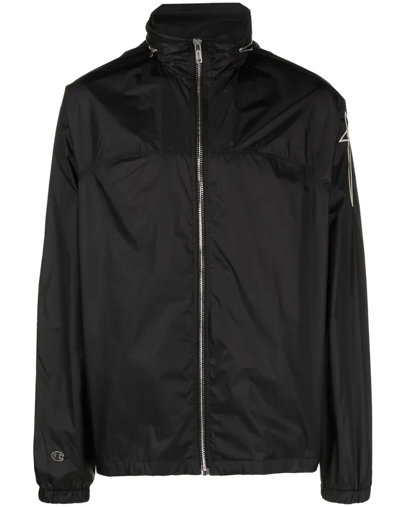Rick Owens Leichte Jacke mit verdeckter Kapuze - Schwarz Schwarz