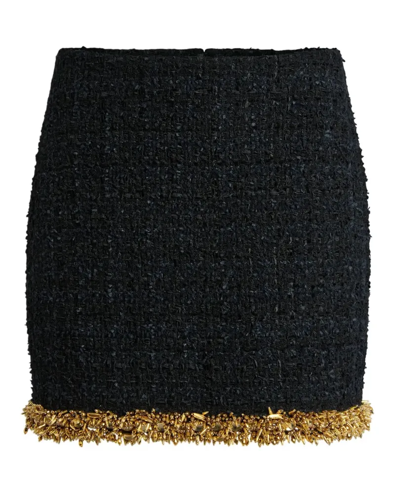 Balmain Kurzer Tweed-Rock mit Stickerei - Schwarz Schwarz