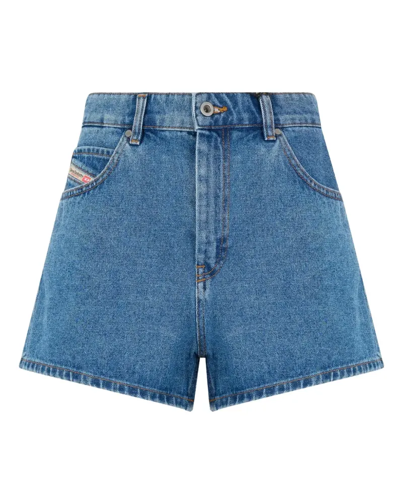 Diesel logo-patch denim shorts - Blau Blau