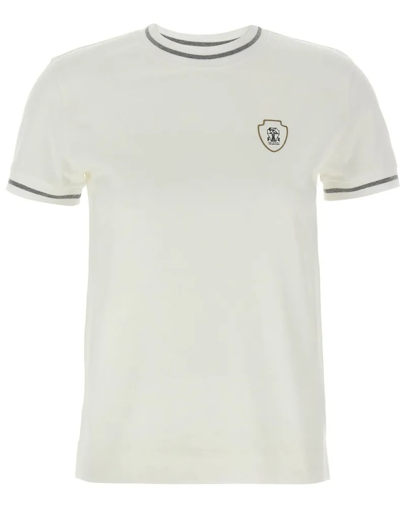 Brunello Cucinelli T-Shirt mit Logo-Print - Weiß Weiß