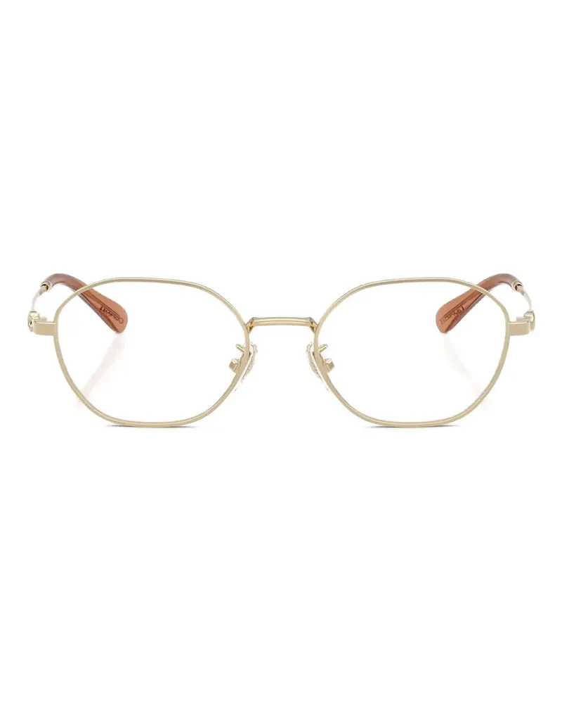 Coach geometric-frame titanium glasses - Gold Gold