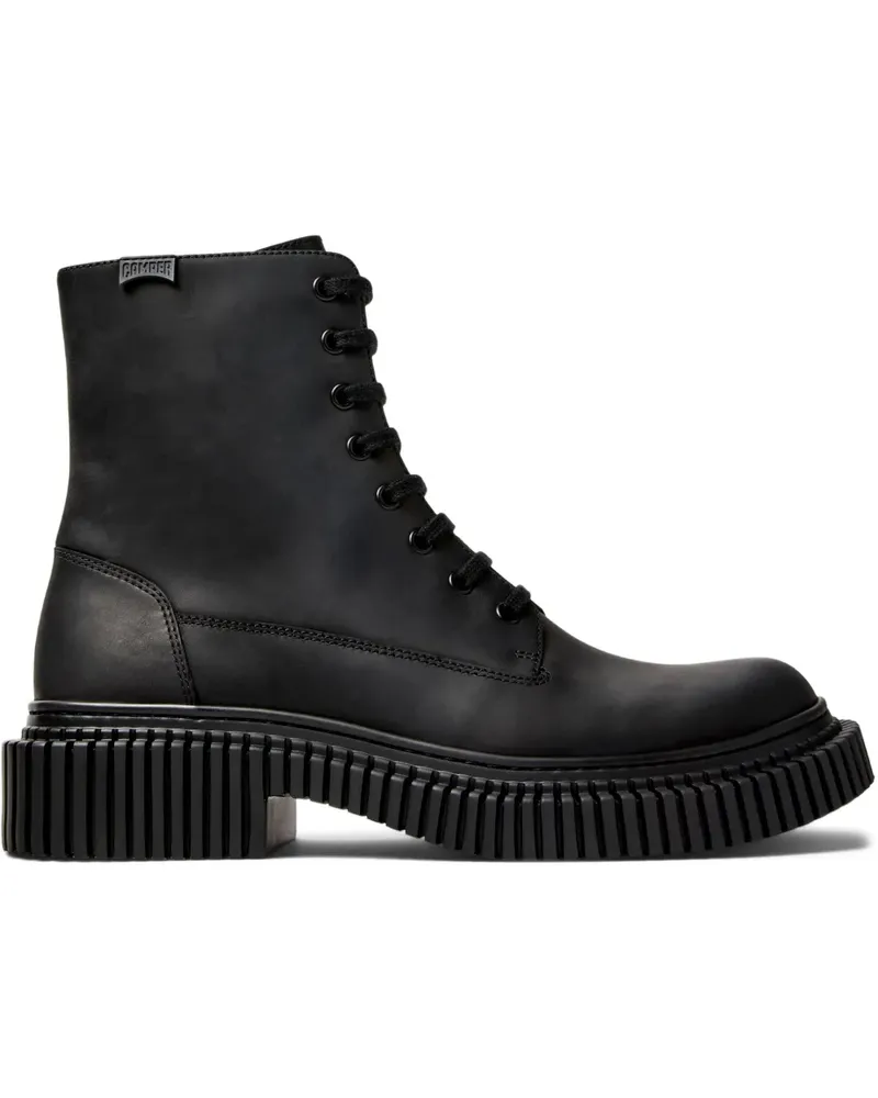 Camper Pix Schnürstiefel mit dicker Sohle - Schwarz Schwarz