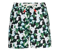 Geometrisch gemusterte Badeshorts - Grün