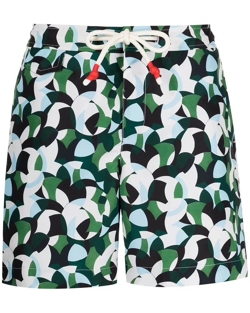 Orlebar Brown Geometrisch gemusterte Badeshorts - Grün Grün