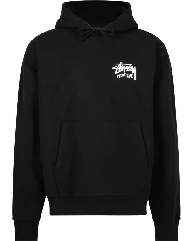 Stüssy Hoodie mit Logo-Print - Schwarz Schwarz