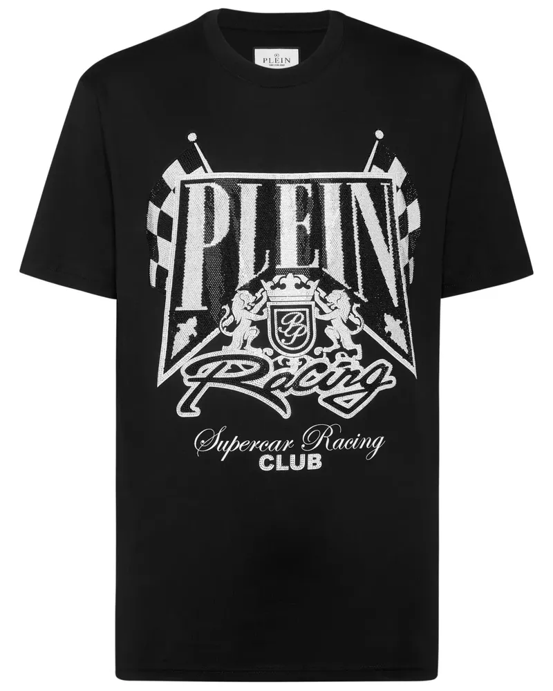 Philipp Plein Strass Racing Club T-Shirt - Schwarz Schwarz