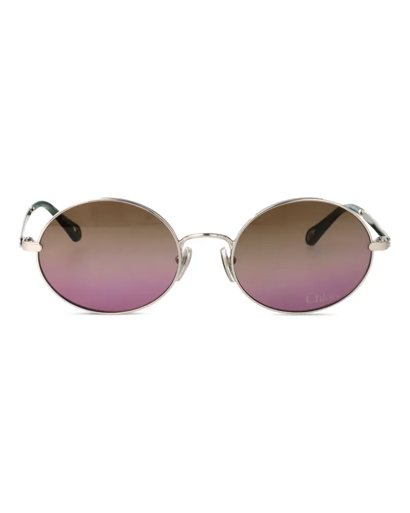 Chloé Sonnenbrille mit rundem Gestell - Silber Silber