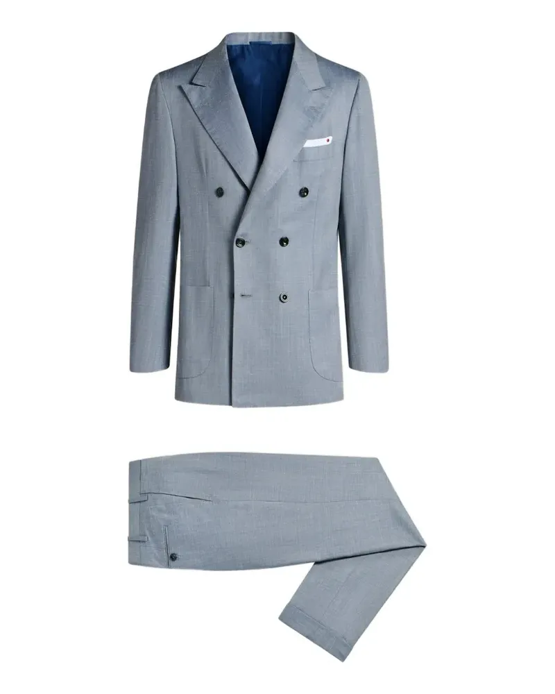 Kiton Doppelreihiger Anzug - Blau Blau
