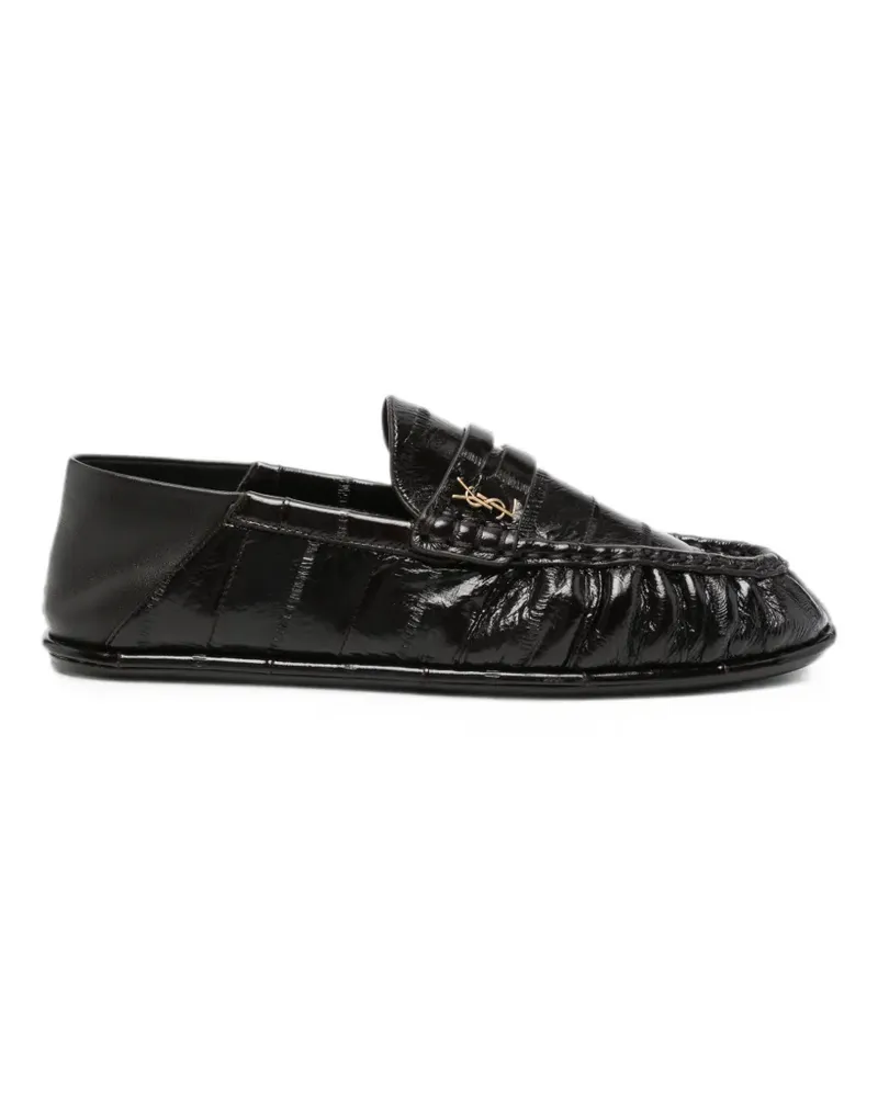 Saint Laurent crocodile-effect loafers - Braun Braun