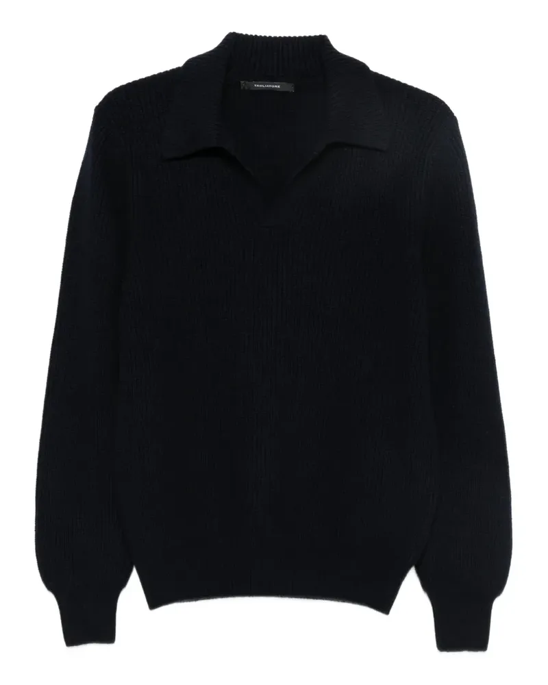 Tagliatore Gerippter Pullover - Blau Blau