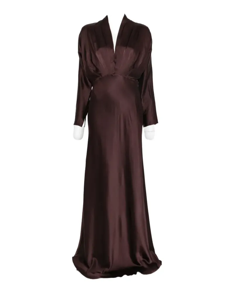forte_forte V-neck maxi dress - Braun Braun