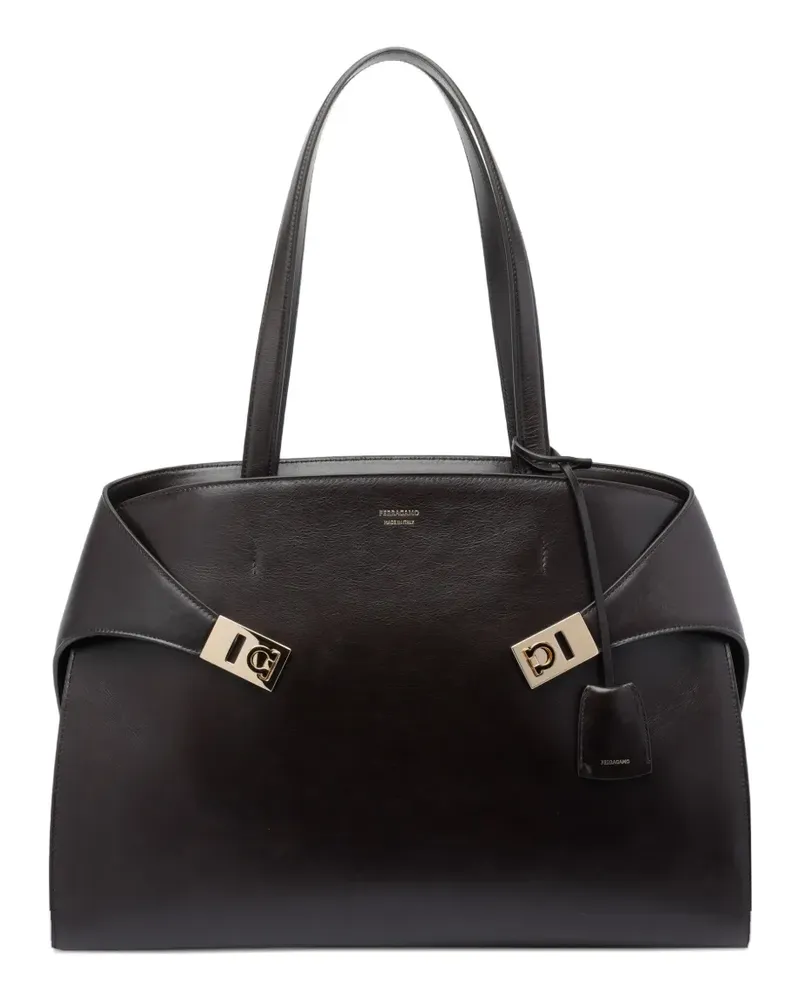 Ferragamo Hug Tote Bag mit Spangendetail - Braun Braun